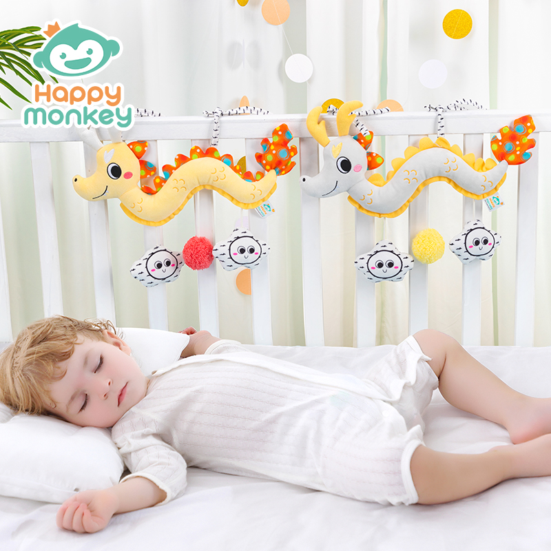 Happy monkey龍寶寶床繞床鈴?fù)婢邒胗變和栖噿旒b飾搖鈴 北歐